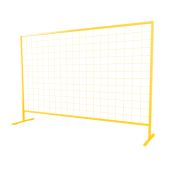Строительное ограждение инвентарное дорожное передвижное переносное мобильное ОС-1 желтое