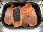 Автомобильные пакеты мешки одноразовые для хранения перевозки колес шин