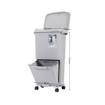 Пластиковый мусорный контейнер урна кухонная двойная  Mantella 4020-СР